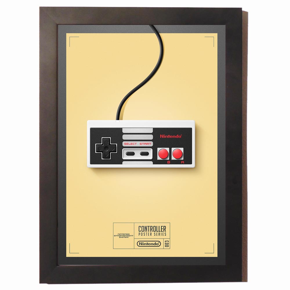 Quadro Decorativo Poster Com moldura Controle Nintendo Nes Nintendinho 8 Bit