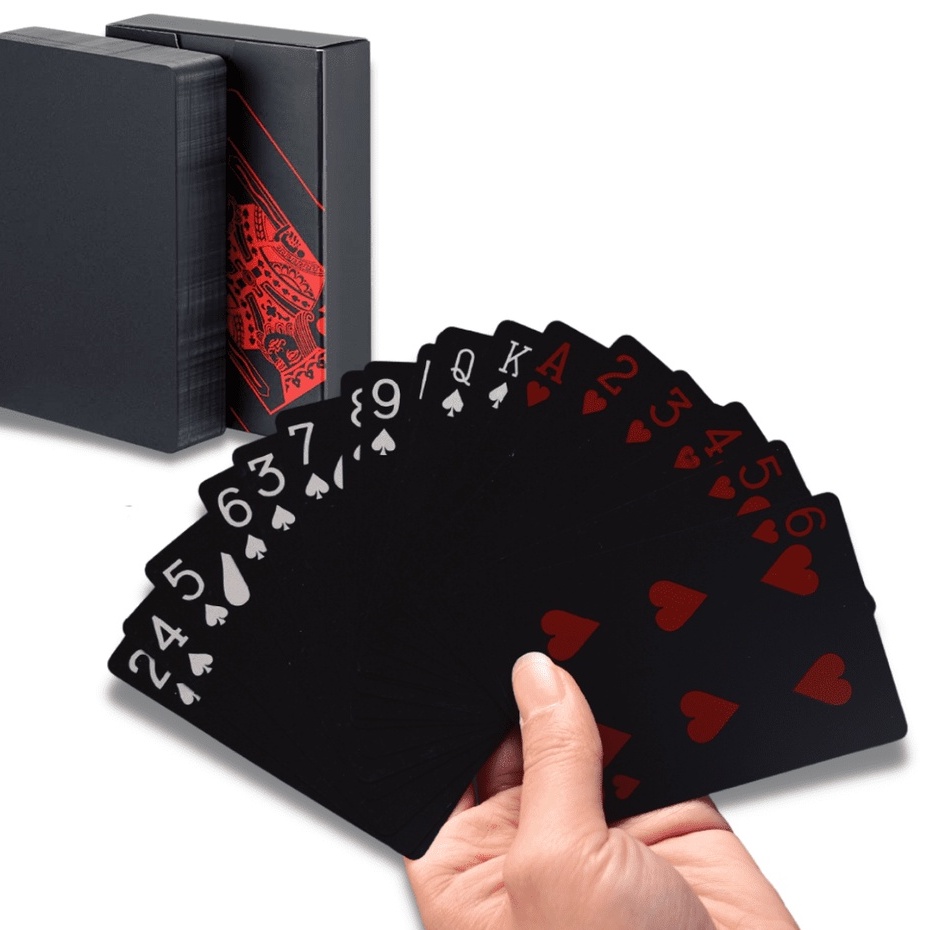 Baralho preto Baralho Black A Prova De Agua Jogo De Cartas Detalhes  Vermelho 54 Cartas Poker Mágica - Escorrega o Preço