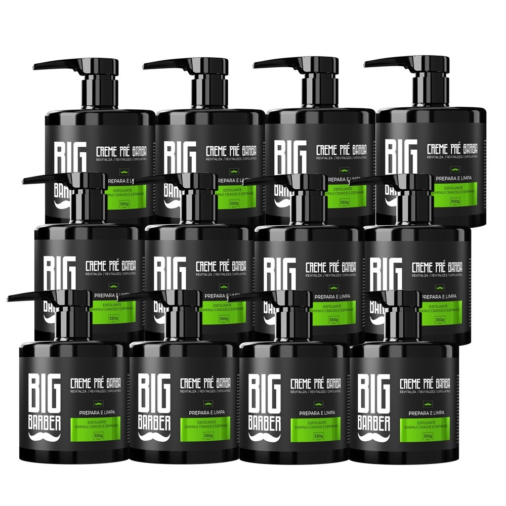 Creme Pré Barba Big Barber 350g Lemon Limpador Facial Esfoliante Caixa Com 12 Unidades em Oferta na Shopee