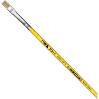 Pincel Artesanal Chato 815 N.2 Amarelo Pinceis Tigre