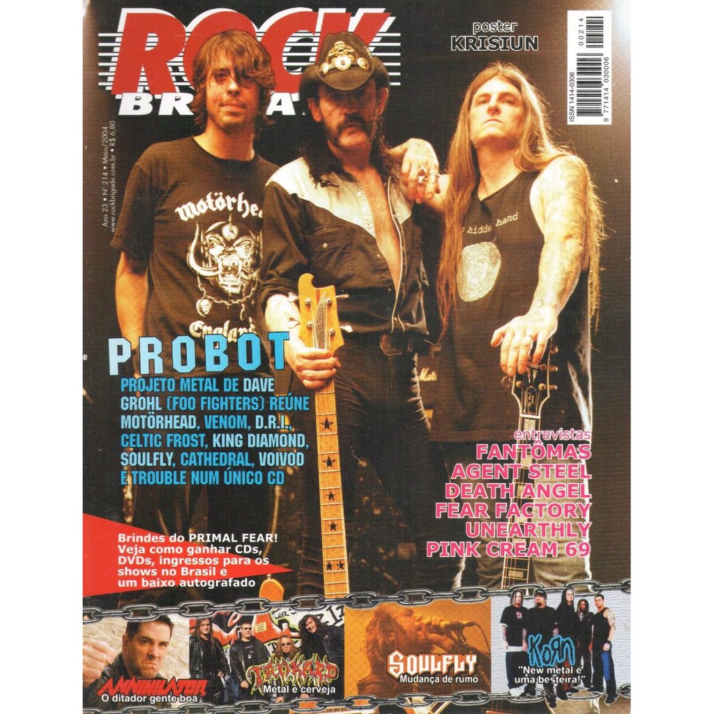 Revista Rock Brigade 214 - Foo Fighters Motorhead Soulfly Korn Krisiun Annihilator Tankard