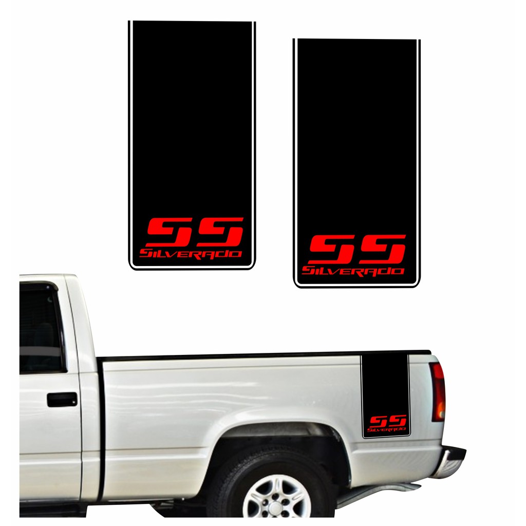 Par Adesivos Silverado D20 Ss Faixas Lateral Caçamba R643
