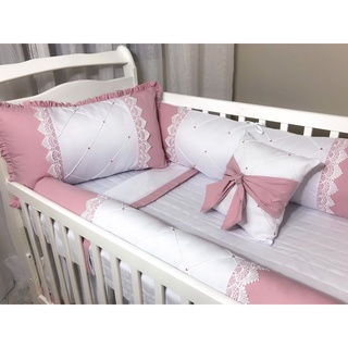 Kit Berço Paris 10 peças 100% Algodão Baby Mania Menina/Menino