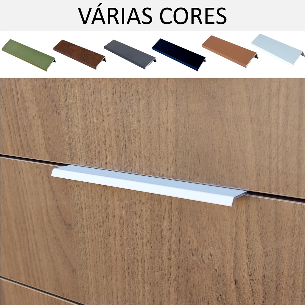 Puxador Slim Alumínio Para Cozinha Armário Gaveta Porta 10cm | Shopee ...