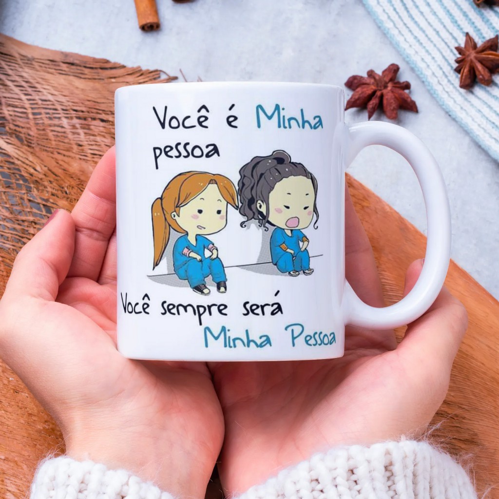 Caneca de porcelana - Você é minha pessoa GREYS ANATOMY em Oferta na Shopee