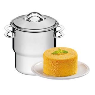 Cuscuzeira Tramontina Solar em Aço Inox com Tampa e Alças 14 cm 2,2 L em Oferta na Shopee