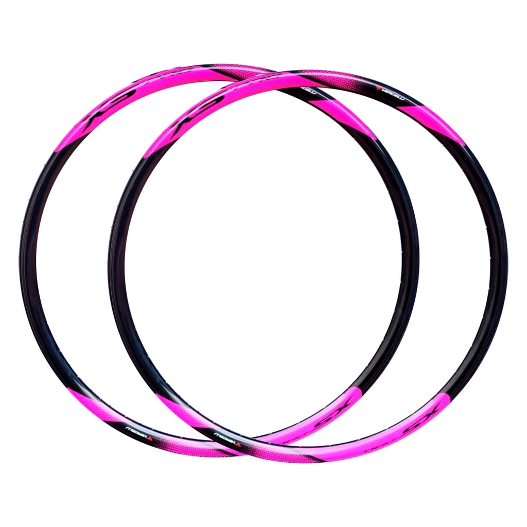 Par de Aros 29 Alumínio Vercelli 36F - Preto/Rosa AG Promoção