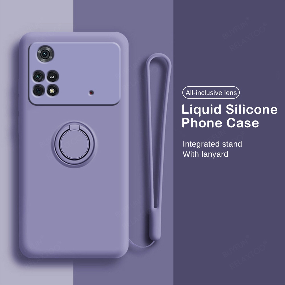 For Xiaomi Poco M4 Pro Protective Case Car Ring Stand Poco X4