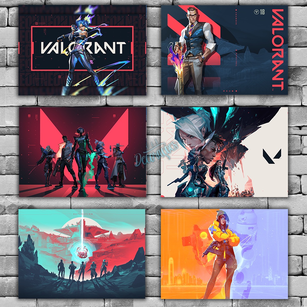 Placas Decorativas Quadros Valorant 01 a 15 - Jogos Riot Games