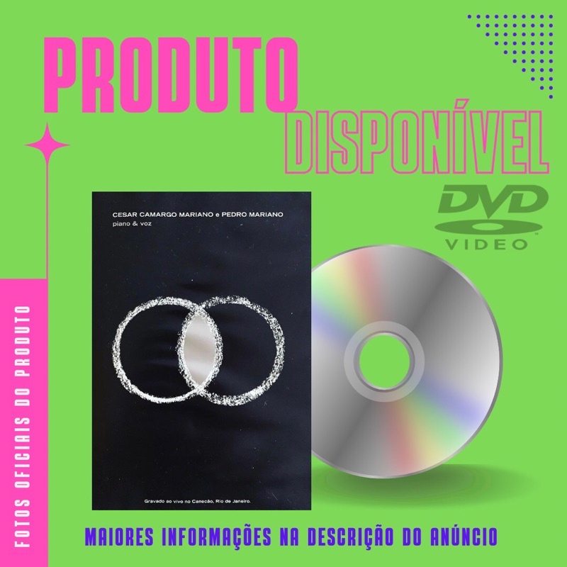 DVD CÉSAR CAMARGO MARIANO E PEDRO MARIANO - PIANO E VOZ - Gravado Ao Vivo No Canecão