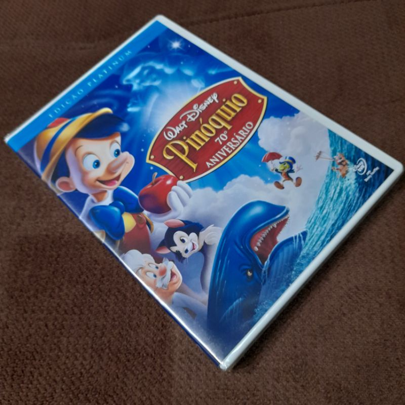 DVD Pinóquio duplo edição Platinum 70 anos produto novo lacrado de fábrica dublado com bônus especiais menu animado