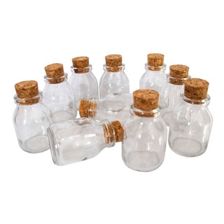 15 Potes de Vidro com Tampa de Rolha 55ml Festa/Chá de bebê/ Organizador