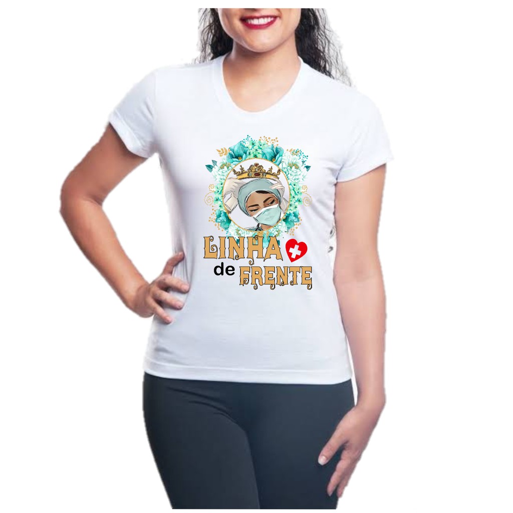 Camiseta Baby look feminina enfermeira enfermagem médica barato