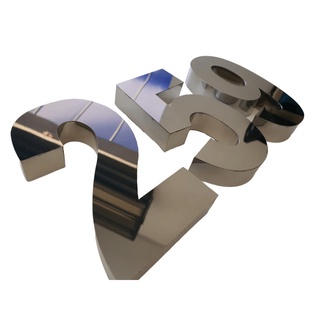Kit 3 Números Residenciais Aço Inox Espelhado 15cm/ Números Para Casa