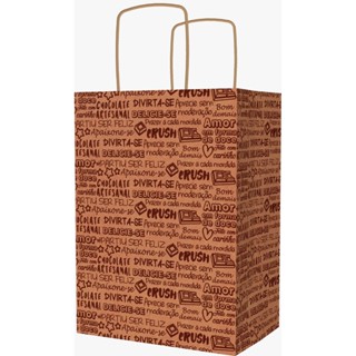Sacola Kraft Chocolate Confeitaria Doces Páscoa 25x18x12 (10 unidades) em Oferta na Shopee