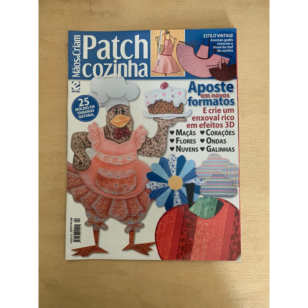 Revista Patch Cozinha Maçã Coração Galinha Flores 839L