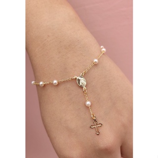 Pulseira de Terço de Nossa senhora Aparecida folheada a Ouro 18k em Oferta na Shopee