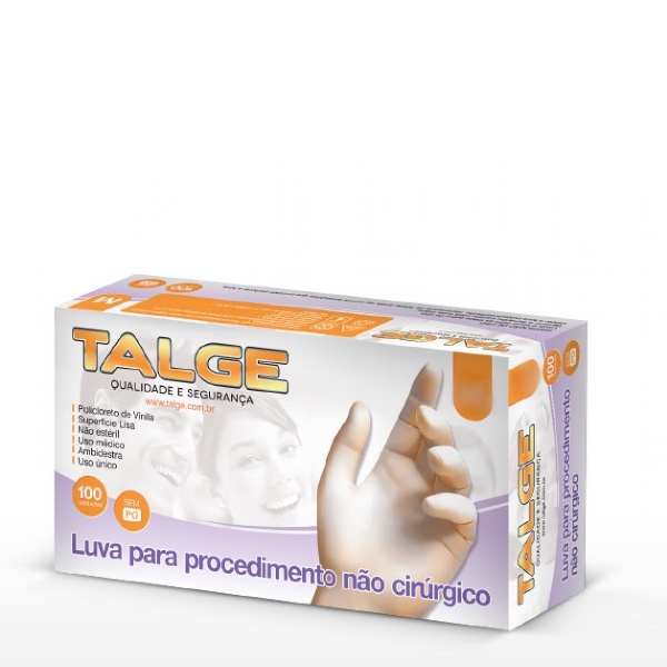 Luva De Vinil Talge Sem Pó G 100 Unidades em Oferta na Shopee