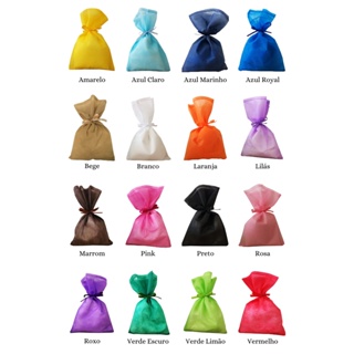 10 Saquinhos Sacolinhas Tnt 15x23 Cores com Fita de Cetim em Oferta na Shopee