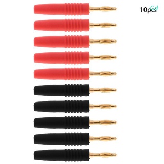 Gd 10 Pcs 2mm Tipo De Solda De Fio Masculino Banana Plug Conector Speaker Musical Adaptador Pin Banhado A Ouro