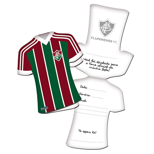 Convite Festa Time Fluminense Tricolor Carioca Futebol 8 Uni Festcolor - Inspire sua Festa Loja