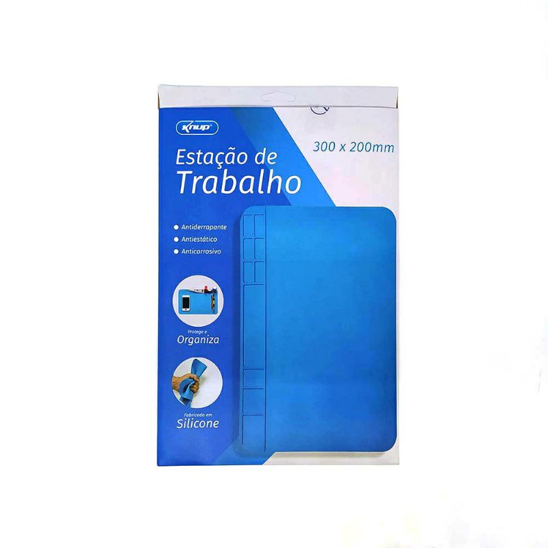 Estação de trabalho Manta Anti-estática Silicone Azul 32 x 20 cm