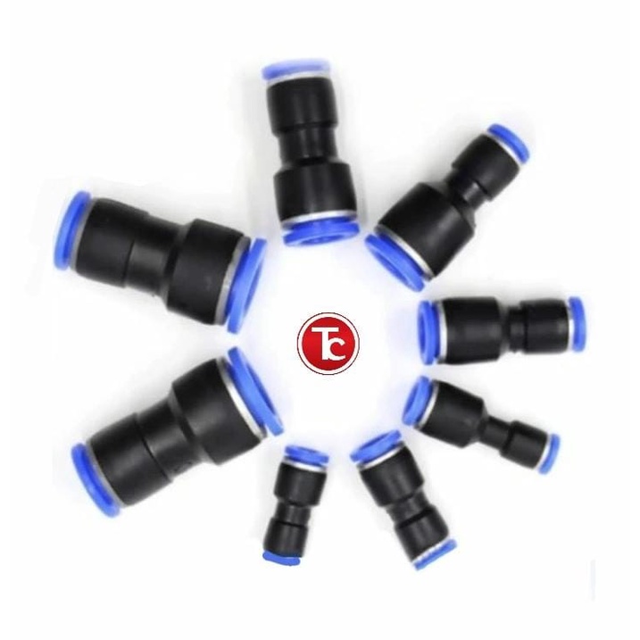 KIT 10 PEÇAS - PU PGConexão Pneumática Engate Rapido União Reta 4mm 6mm 8mm 10mm 12mm - 1/4 Reto Push Adaptador Mangueira de ar rápida