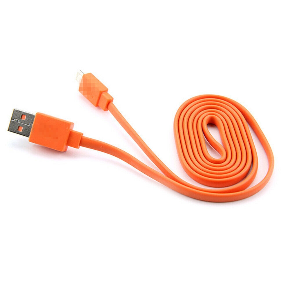 Cabo Carregador USB Laranja Para Alto-Falante Bluetooth JBL Charge 3 + Flip3 Flip2