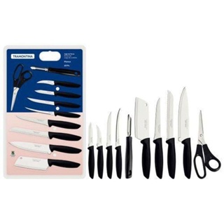Jogo de facas Tramontina com 10, 7, 5 ou 4 peças Facas para churrasco Faqueiro Tramontina utensílios em Oferta na Shopee