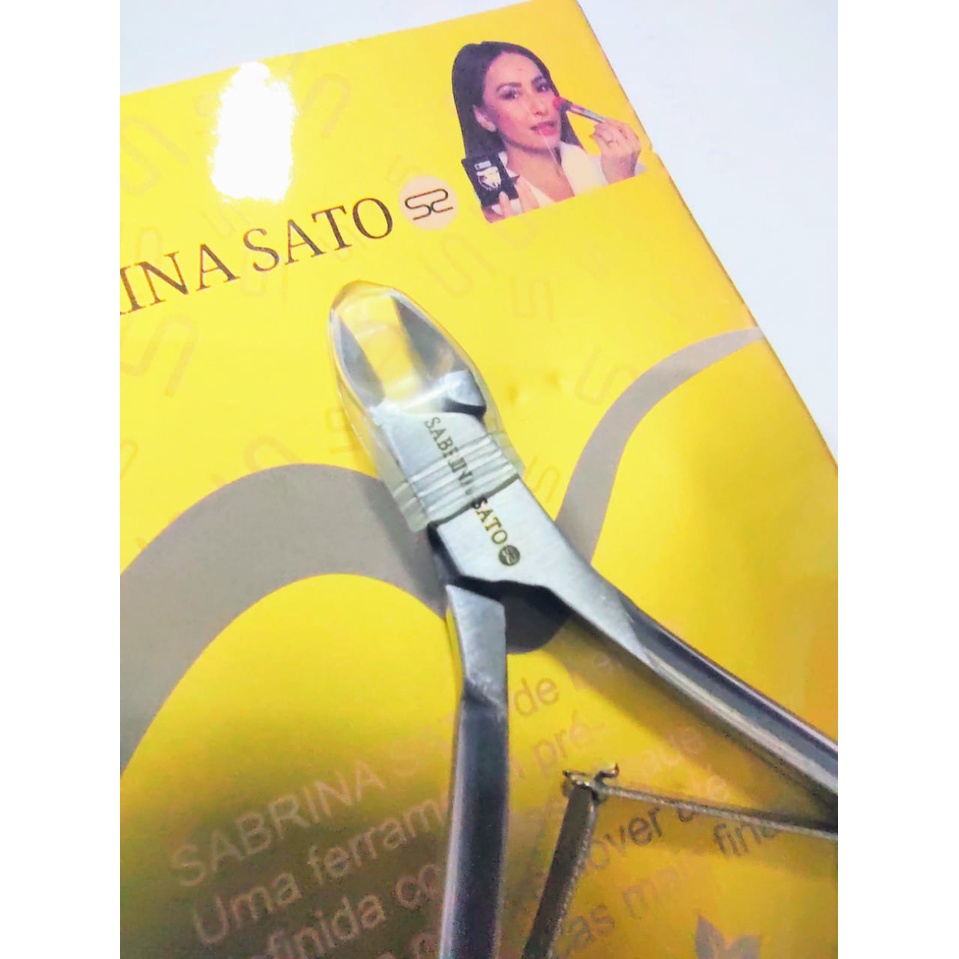 Alicate Cuticulas Unha Aço Inox Sabrina Sato + Brinde Mini protetor Envio Imediato