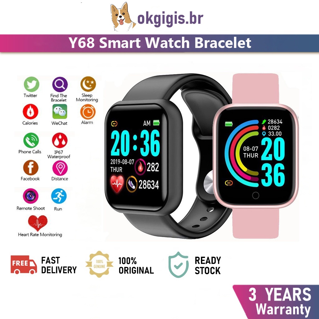 Y68 smart bracelet new heart rate and blood pressure multifunctional bluetooth watch