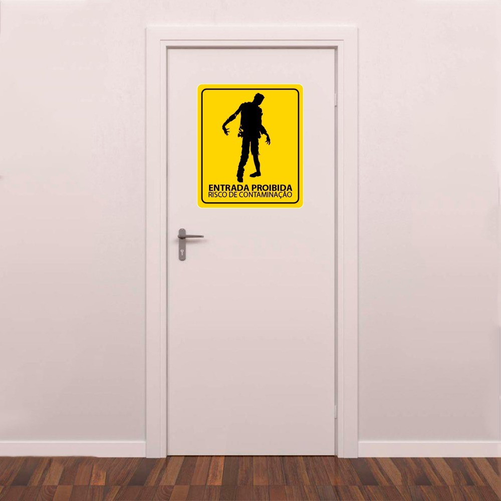 Adesivo De Porta Entrada Proibida Zumbi The Walking Dead