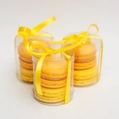 Tubo 5x5 para 2 Macarons - Caixa de Acetato para Doces e Chocolates - Pct 12 un