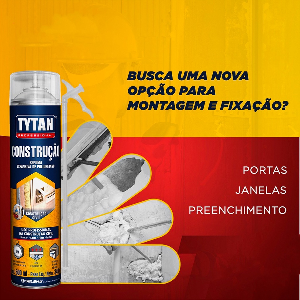 Espuma Expansiva De Poliuretano Construção 340g 500ml Tytan · foto 2
