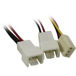 Cabo Splitter para Cooler 3 pinos placa mãe. Permite a conexão de 2 Cooler no mesmo conector da placa mãe ou fan controller. Apenas um cooler será monitorado pelo sensor da placa mãe, porém os dois funcionam.AK-FY320 3Pin