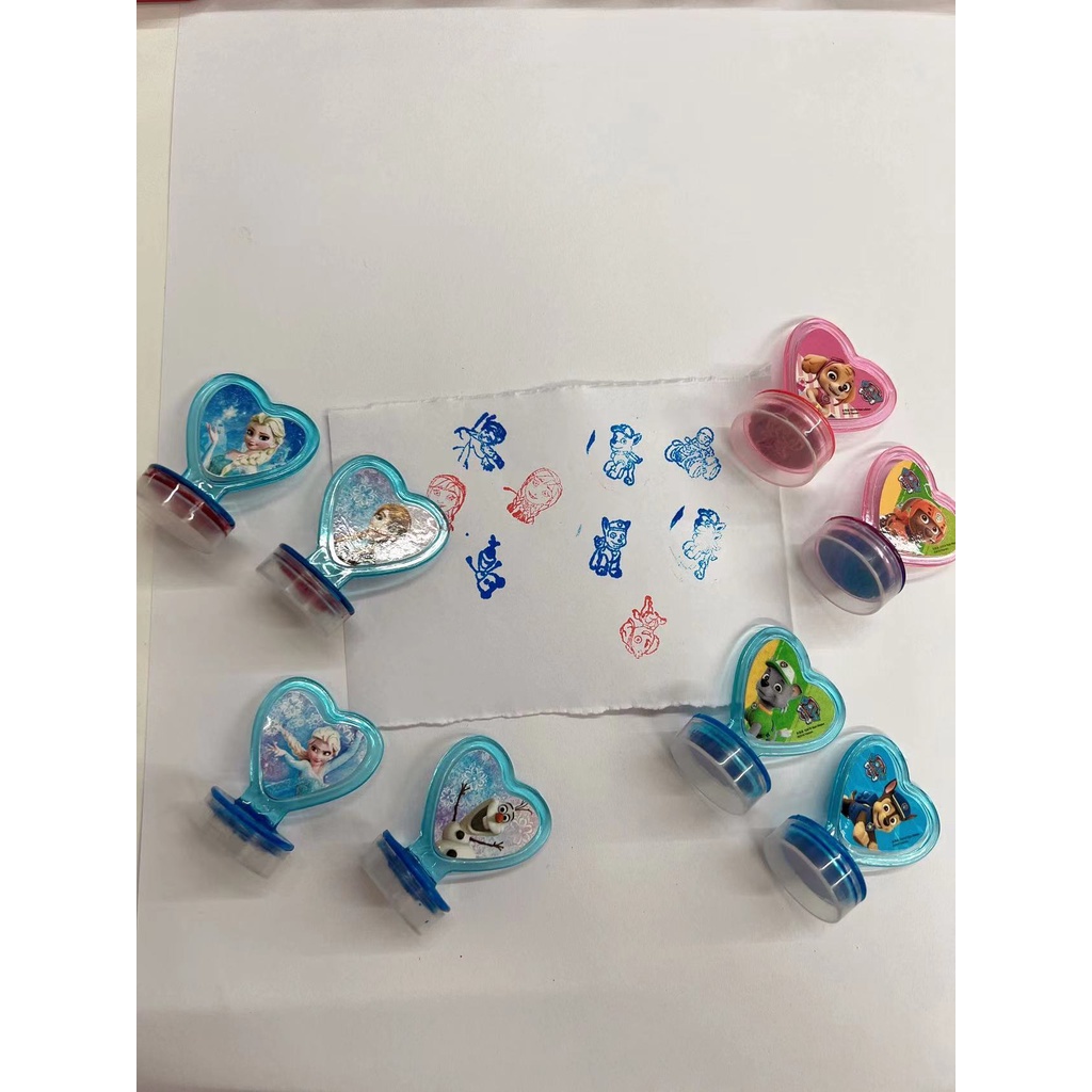 kit 04 pcs Carimbo Stamp Decorativo Mundo Encantado Tom Pastel / Papelaria / Escolar Personalizado / Pedagógico