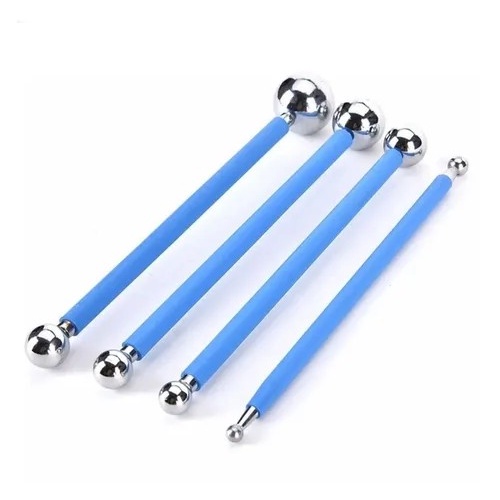 Kit 4 Boleadores Pontas Dupla Metal Inox Artesanato Biscuit em Oferta na Shopee