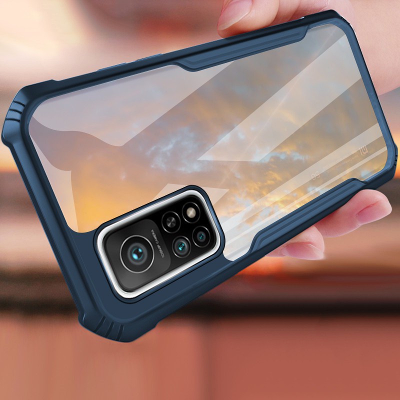 Para Xiaomi Mi 10T/10T Pro/9T Airbag Acrílico Transparente Capa Híbrida De Silicone À Prova De Choque