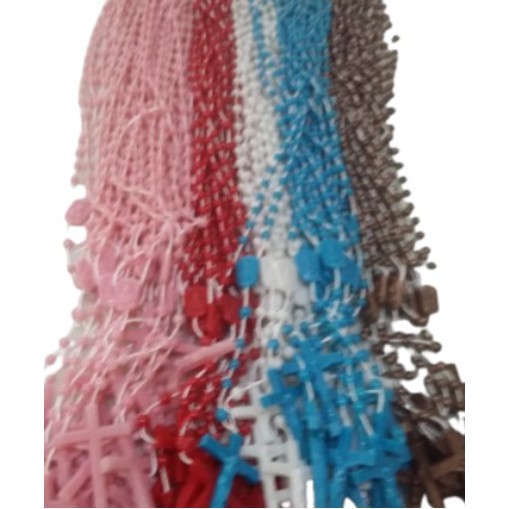 Kit atacado 120 terços de nylon e plástico/terço de pescoço/terço de lembrança