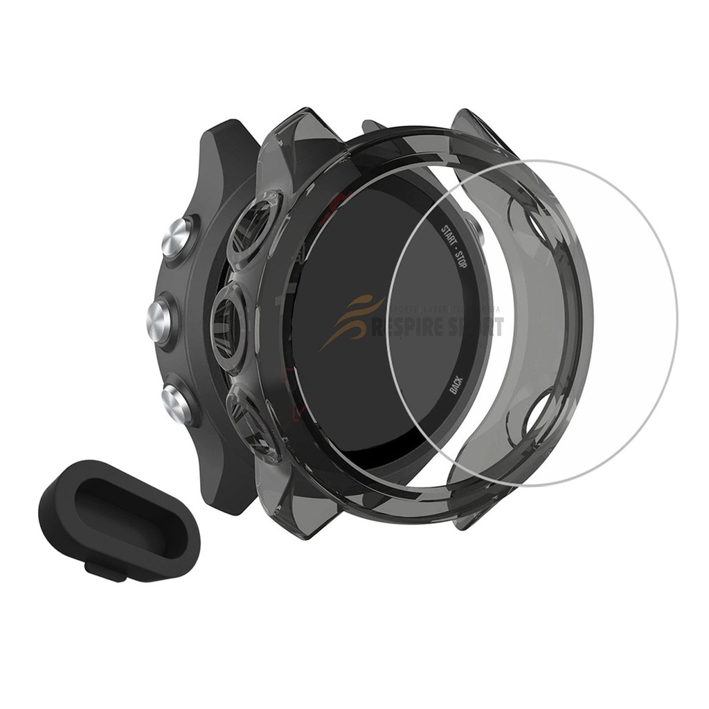 Kit Capa + Pelicula + Plug Carregador Garmin 245 / 245 Music