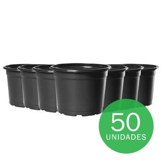 Kit Pote Vaso Plástico Flexível Tipo Holambra NP 15 Nutriplan cor Preto 50 unidades