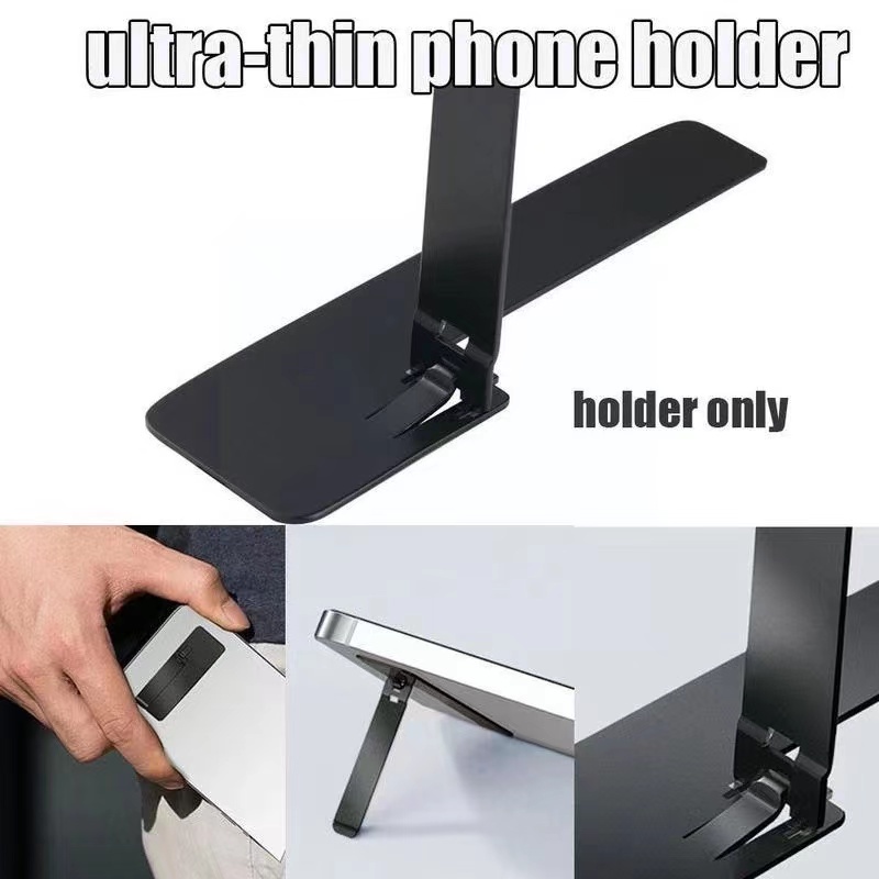 Detalhes do Suporte De Celular Portátil Dobrável Autoadesivo/Universal Ultrafino Ajustável/Tamanho Mini Universal De Alumínio