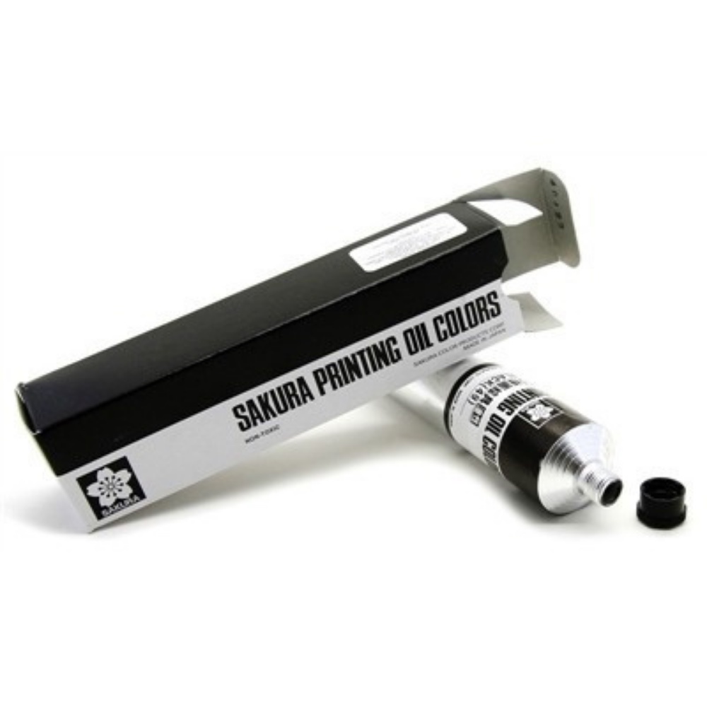 Tinta Óleo de Xilogravura 100ml Sakura Preta