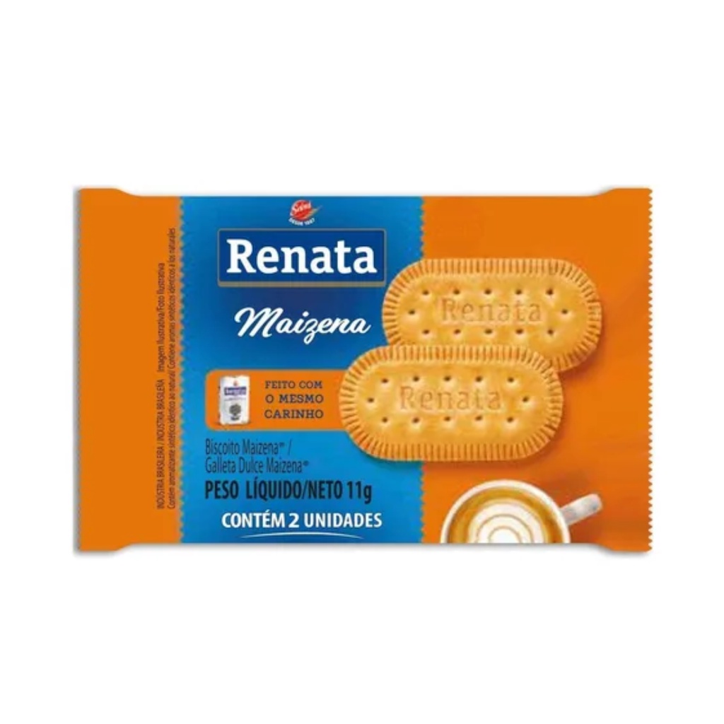 Biscoito Renata Maizena Sachê 12g Caixa Com 180 Unidades