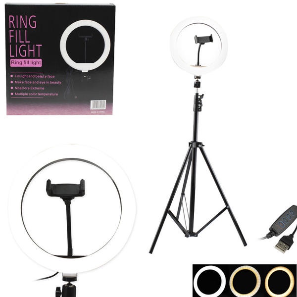 Ring Light Iluminador Led 6"10"12" polegada RGB Com Tripé 1,10M KIT Youtube TikTok