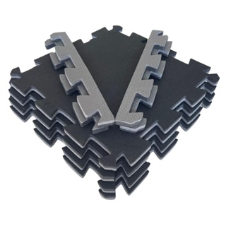 Kit 8 Tatames - EVA Preto/Cinza 50x50x2 cm. Academia, Esportes em Oferta na Shopee