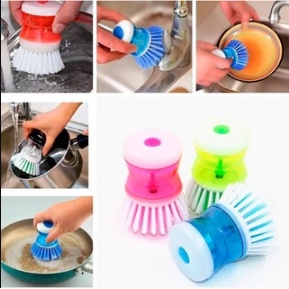 Lava Louças Escova De Limpeza Recipiente Para Detergente ( ES8011 )