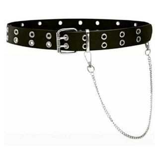Cinto rock, ilhós duplo com correntinha punk rock,e,metal,cosplay, masculino e feminino