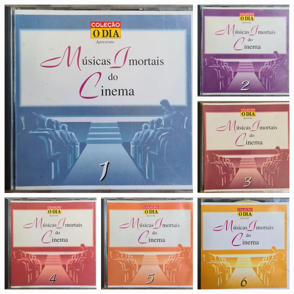 Kit 6 CD's Coleção O Dia - Músicas Imortais Do Cinema Vol. 1 a 6 - Original