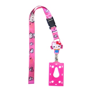 Kit Cordão Hello Kitty com Fecho Engate Rápido + Porta Crachá Retrátil Hello Kitty + Porta Cartão Rosa em Oferta na Shopee